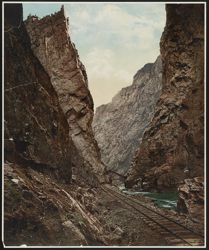 Royal Gorge, Cañon of the Arkansas, Colorado, c.1898 — the Arkansas River in Bighorn Sheep Canyon country